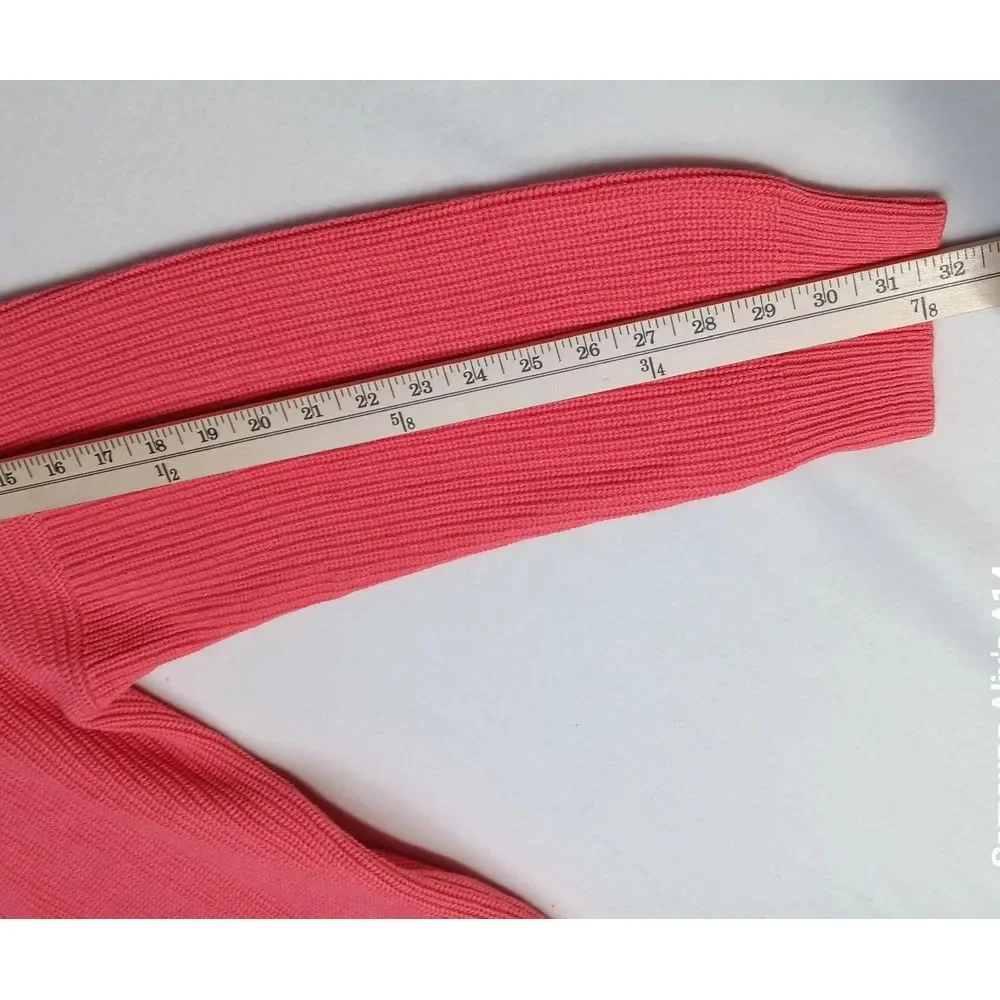 J.crew V-neck Cotton-cashmere Cardigan Sweater AX752‎  Color Coral Size XLarge